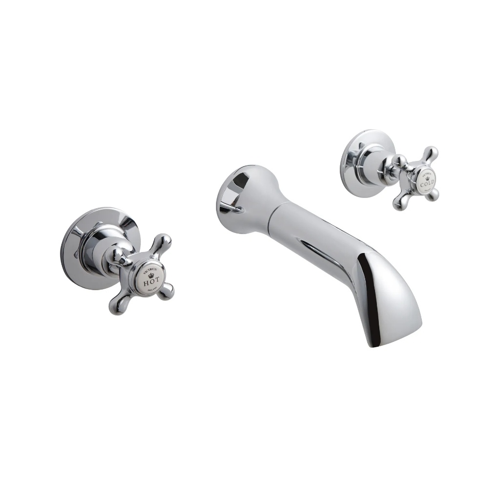 BC Designs Victrion Crosshead Chrome Wall Mounted Basin Mixer Cut Out